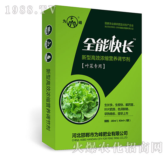 全能快長(zhǎng)（葉菜專(zhuān)用）-新型高效濃縮營(yíng)養(yǎng)調(diào)節(jié)劑-為峰