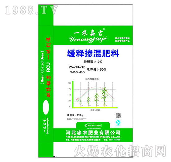 緩釋摻混肥料25-13-12-一農嘉吉-忠農肥業(yè)