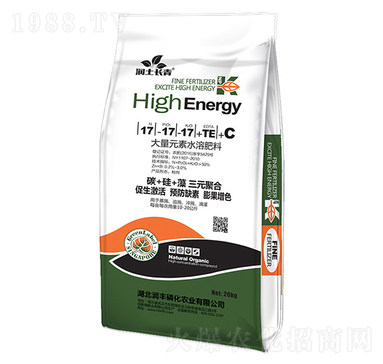大量元素水溶肥17-17-17+TE+C-潤土長(zhǎng)青-潤豐磷化