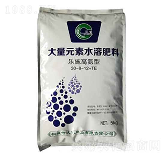 5kg樂(lè)施高氮型大量元素水溶肥30-9-12+TE-沃爾肥業(yè)