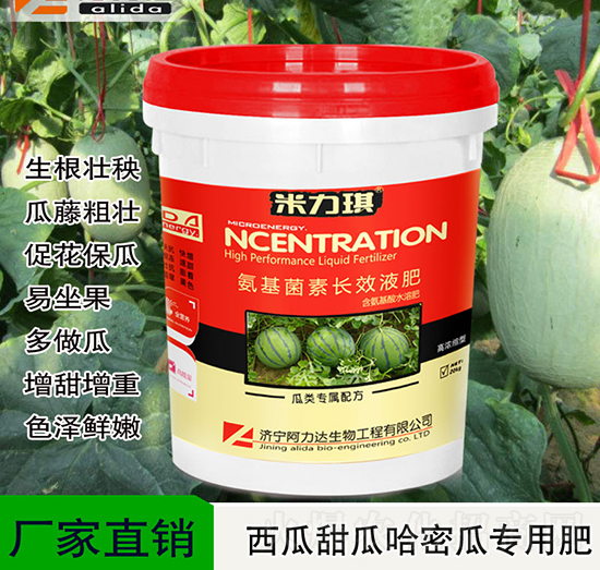 哈密瓜香瓜專用氨基菌素長(zhǎng)效液肥-米力琪-阿力達(dá)生物