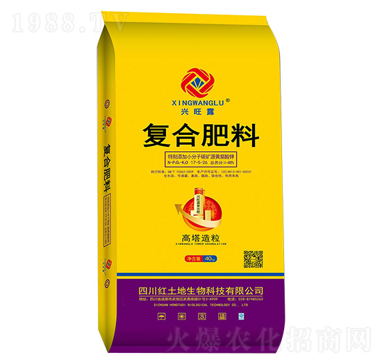 高塔造粒復合肥料17-5-26-興旺露-紅土地