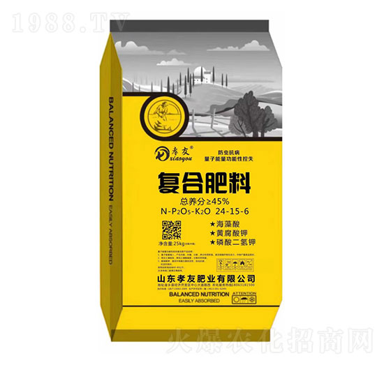 防蟲(chóng)抗病量子能量功能性控失復(fù)合肥24-15-6-孝友