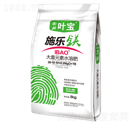 高氮型大量元素水溶肥料30-10-10+0.2MgO+TE-施樂鎂-寶葉植物