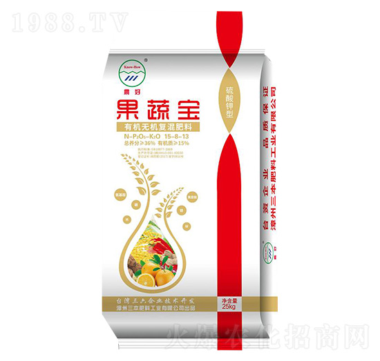 有機(jī)無機(jī)復(fù)混肥料15-8-13-果蔬寶-三本肥料
