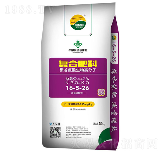 40KG復(fù)合肥料16-5-26-恒保田-富來(lái)地