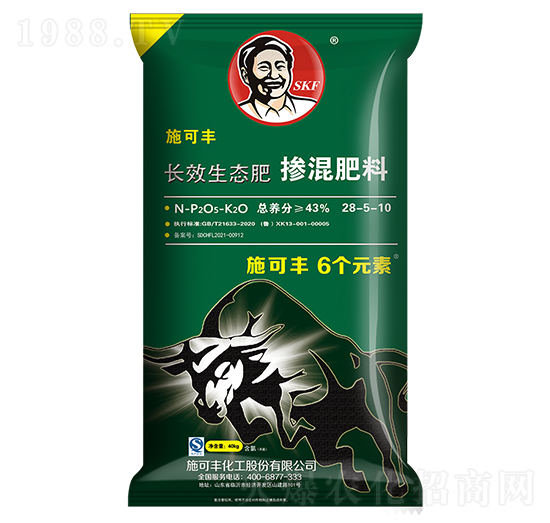 長效生態(tài)肥摻混肥料28-5-10-6個元素-施可豐