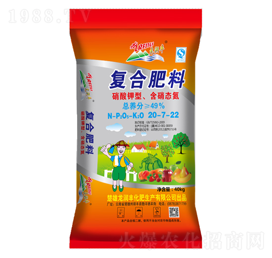 硫酸鉀型復(fù)合肥料20-7-22-龍潤(rùn)豐