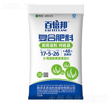 海藻膨果美果型高塔造粒復合肥料17-5-26-百倍邦-樂開懷